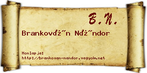 Brankován Nándor névjegykártya